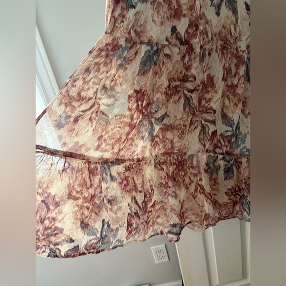 Black Tape floral chiffon balloon sleeve sheer dress small oversized - Picture 2 of 9